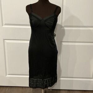 Kayser Vintage Retro Black Women's Glamour Romantic Slip Dress Size 34/Medium